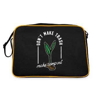 Don't Make Trash Make Compost - Zero Waste - Retro Bag - black/gold - Back