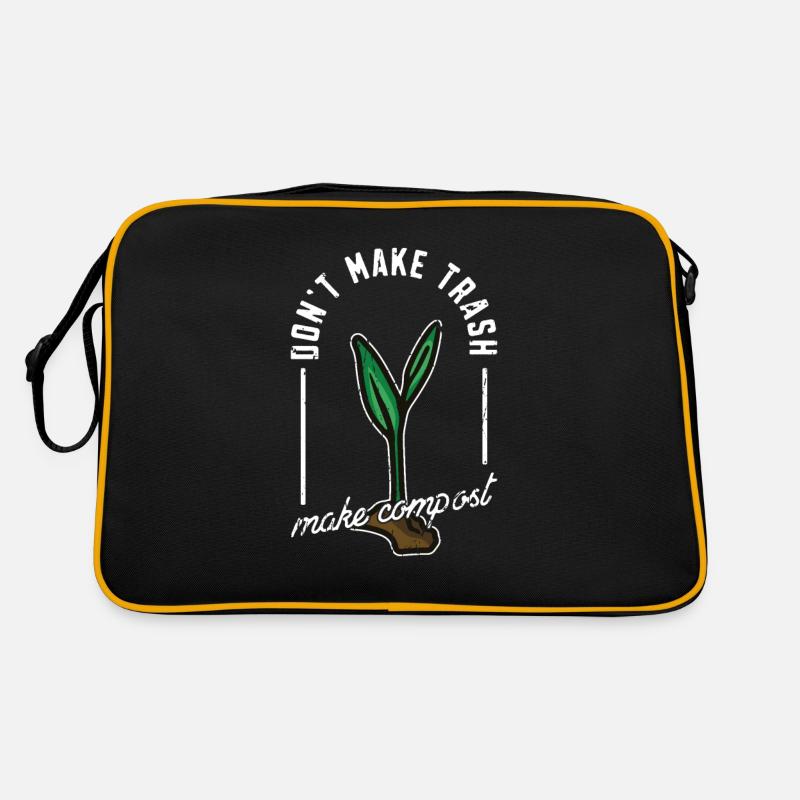 Machen Sie keinen Müll Machen Sie Kompost - Zero Waste - Retro Tasche - Schwarz/Gold