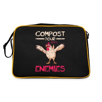 Compost Your Enemies - Zero Waste Manure Compost - Retro Bag - black/gold - Back
