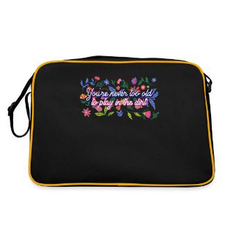 You're never too old to play in the dirt - - Retro Bag - black/gold - Back