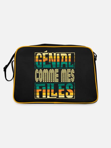 Génial Comme Mes Filles Parents Mère - Sac Retro - noir/or - Dos