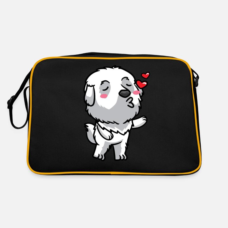 Pyrenäenberghund Hund Küsse Retro Tasche