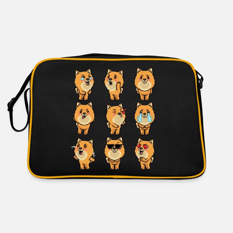 Zwergspitz Chien Émoticône de Poméranie Sac Retro