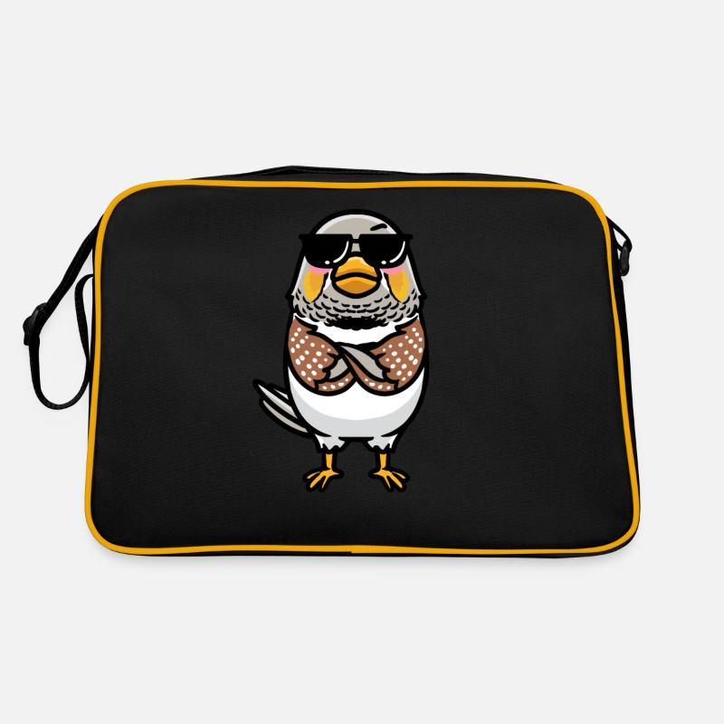 Zebra Finch Bird Emoticon Avec Sac Retro
