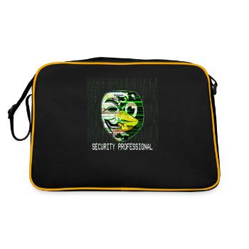 Cyber Security Professional Hacker Maske Linux - Retro Tasche - Schwarz/Gold - Hinten
