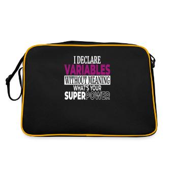 Programmierer Humor Variabeln ohne Bedeutung mein - Retro Tasche - Schwarz/Gold - Hinten