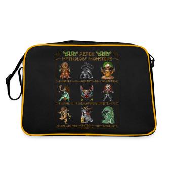Ancient Aztec Mythology Monsters - Retro Bag - black/gold - Back
