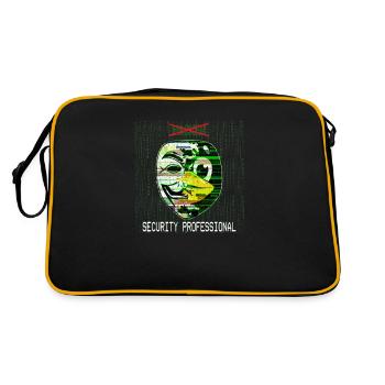 Kein Hacker mehr - Cyber Security Professional - Retro Tasche - Schwarz/Gold - Hinten