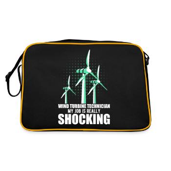 Wind turbine, wind power, wind energy - Retro Bag - black/gold - Back