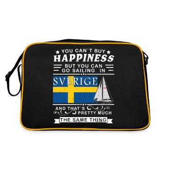 Sweden sail Sverige Ostsee Schäre Gift idea - Retro Bag - black/gold - Back
