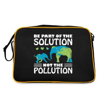 Earth Day Elephant Saying Environment Climate Gift Idea - Retro Bag - black/gold - Back