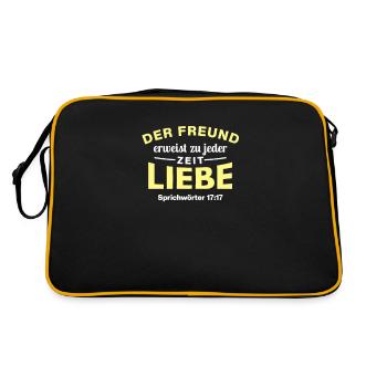 Sprichwörter 17:17 Bibel Spruch Design für - Retro Tasche - Schwarz/Gold - Hinten