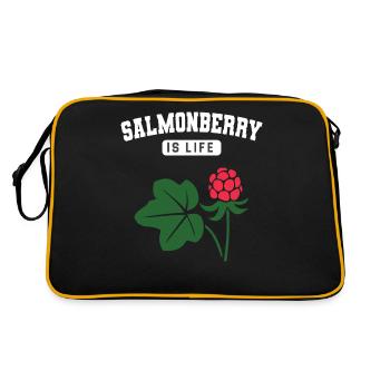 salmonberry is life - Retro Tasche - Schwarz/Gold - Hinten