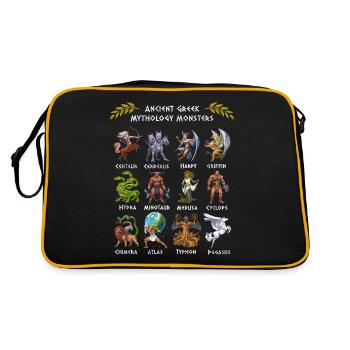 Monstres de la mythologie grecque antique - Sac Retro - noir/or - Dos