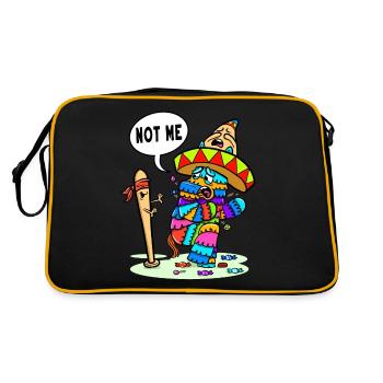 Fiesta Mexicana Party Cinco de Mayo Nicht Me Pinata - Retro Tasche - Schwarz/Gold - Hinten