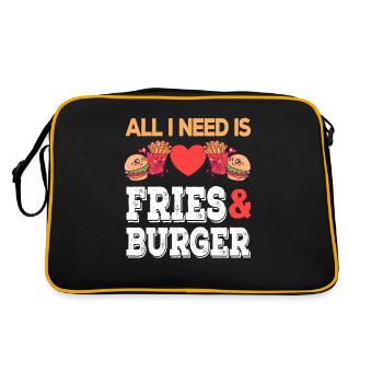 All I need is Fries & Burger Junk Food Pommes - Retro Bag - black/gold - Back