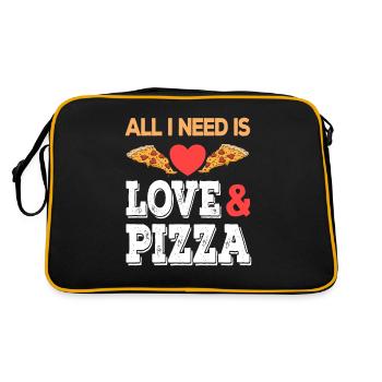 All I need is Love and Pizza Junk Food Fastfood - Retro Bag - black/gold - Back