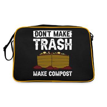 Kompostierung Kompost Wurm Abfall - Retro Tasche - Schwarz/Gold - Hinten