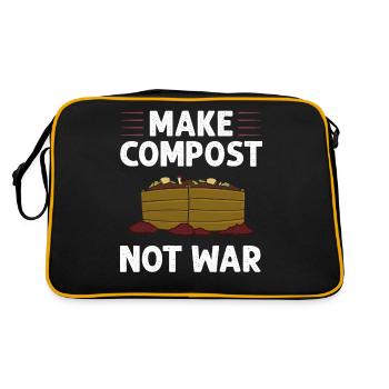 Kompostierung Kompost Wurm Abfall - Retro Tasche - Schwarz/Gold - Hinten