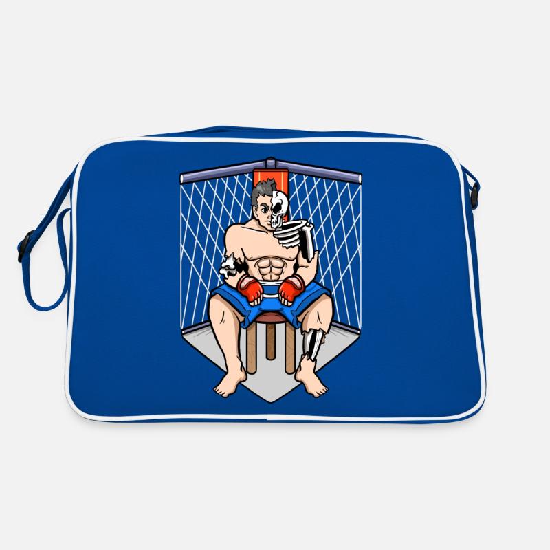 Martial Arts Fighter Sitting Fighter Half Skeleton Retro Bag