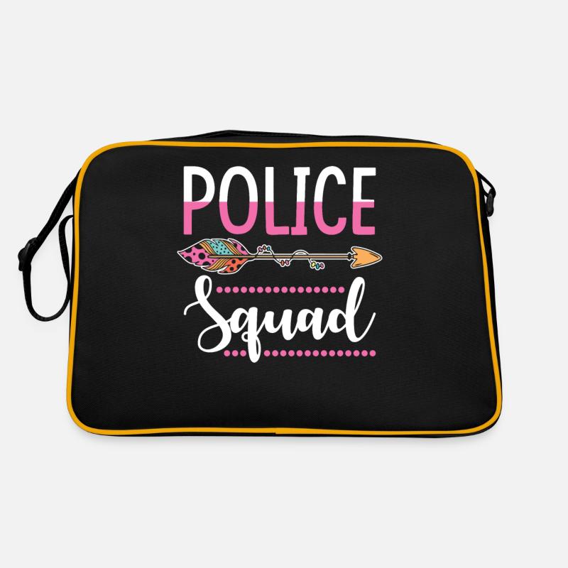 Polizistin Gruppe - Retro Tasche - Schwarz/Gold