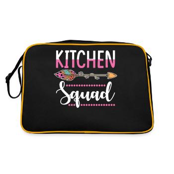 Küchen MItarbeiterin Gruppe - Retro Tasche - Schwarz/Gold - Hinten