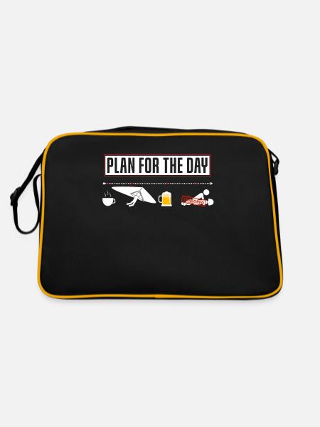 Fun plan for the day paragliding - Retro Bag - black/gold - Back