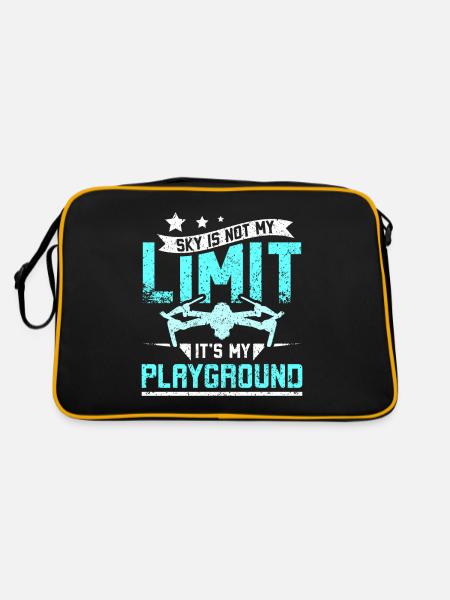 Sky is not my limit its my playground drone - Retro Bag - black/gold - Back