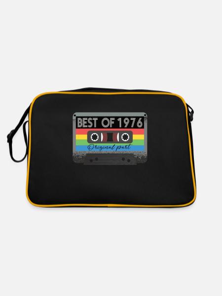 Best Of 1976 Vintage Cassette Retro Birthday - Retro Bag - black/gold - Back