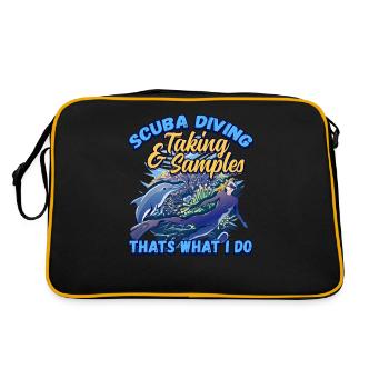Scuba Diving & Taking Samples Marine Biologist - Retro Bag - black/gold - Back