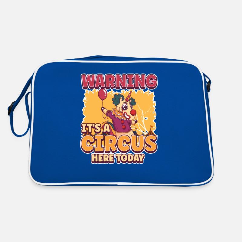 Warning Its A Circus Here Today Crazy Unicorn Retro Bag