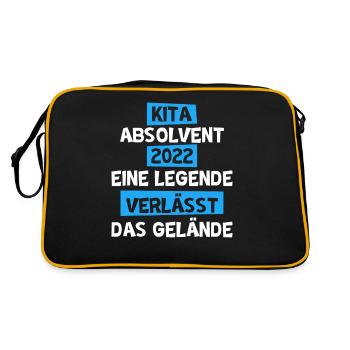 Kita Absolvent 2022 Kita Abgänger - Retro Tasche - Schwarz/Gold - Hinten