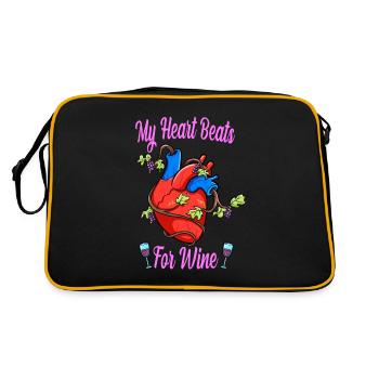 Buveur de vin Mon cœur ne bat que pour l’amateur de vin - Sac Retro - noir/or - Dos