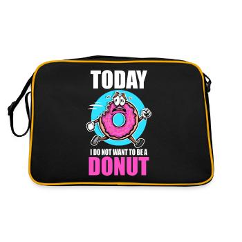 Donut heute Ich will kein Donut sein - Retro Tasche - Schwarz/Gold - Hinten