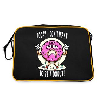 Donut heute Ich will kein Donut sein - Retro Tasche - Schwarz/Gold - Hinten