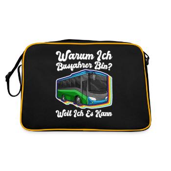 Warum Ich Busfahrer Bin Weil Ich Es Kann - Retro Tasche - Schwarz/Gold - Hinten