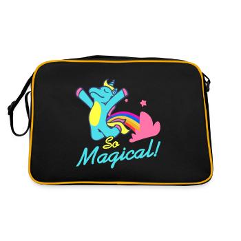 So magical unicorn fart rainbow fart - Retro Bag - black/gold - Back