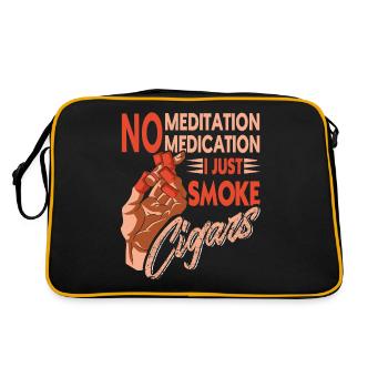 No meditation No medication Only cigars ra - Retro Bag - black/gold - Back