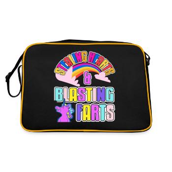 Voler des cœurs et des tirets faire exploser le pet de licorne Einh - Sac Retro - noir/or - Dos