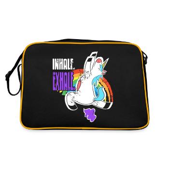 Inhale Exhale Unicorn Fart Rainbow Fart - Retro Bag - black/gold - Back