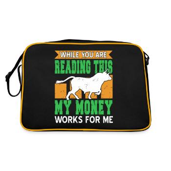 As you read this, My Money Is Working for Me - Retro Bag - black/gold - Back