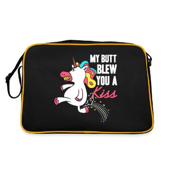 My butt blows you a kiss unicorn fart - Retro Bag - black/gold - Back