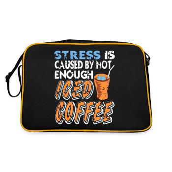 Stress is caused by too little iced coffee - Retro Bag - black/gold - Back