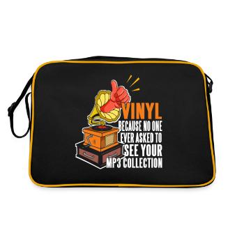 Vinyl because no one wants to see your MP3 collection - Retro Bag - black/gold - Back