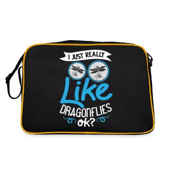Libellules Flying Insect Citations Entomologiste - Sac Retro - noir/or - Dos