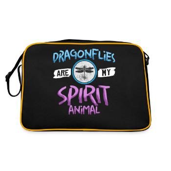 Libellules Flying Insect Citations Entomologiste - Sac Retro - noir/or - Dos