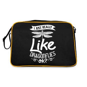 Libellules Flying Insect Citations Entomologiste - Sac Retro - noir/or - Dos