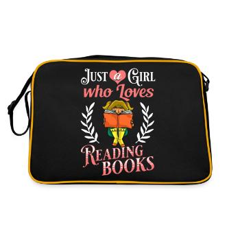 Book Girls Read Women Bookworm Bibliothécaire - Sac Retro - noir/or - Dos