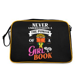 Book Girls Read Women Bookworm Bibliothécaire - Sac Retro - noir/or - Dos
