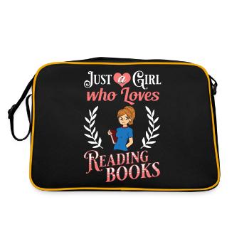 Book Girls Read Women Bookworm Bibliothécaire - Sac Retro - noir/or - Dos